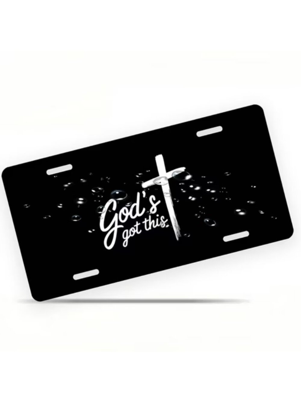 License Plate, God's Assurance Cross Decorative Front,Personalized Stainless Ste